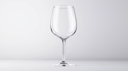 Obraz premium Elegant Empty Wine Glass on Minimalist Background for Beverage Use