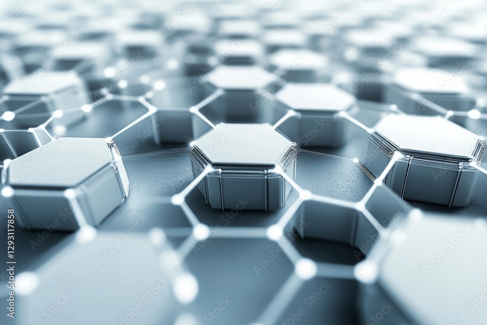 Aufkleber Abstract representation of interconnected hexagonal structures with a futuristic design