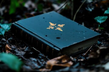 Antique Book Lost in Forest Floor