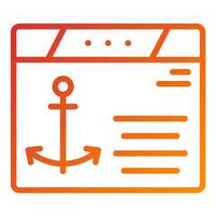 Vector Design Anchor Text Icon Style