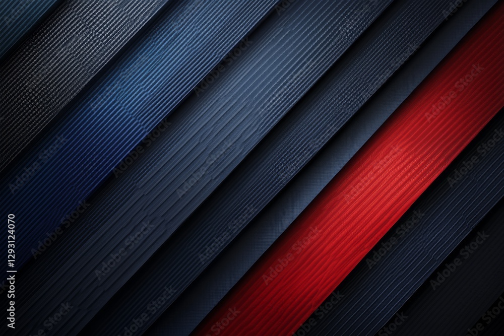 Poster colorful diagonal lines create a dynamic abstract design with shades of blue, gray, and red, ideal f