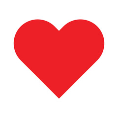 Red heart icon vector on white background