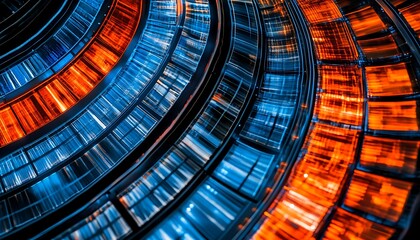 Circular Data Center Glowing Panels