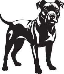 Staffordshire Bull Terrier Silhouette Vector Illustration White Background