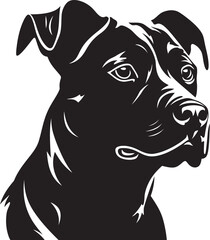 Staffordshire Bull Terrier Silhouette Vector Illustration White Background