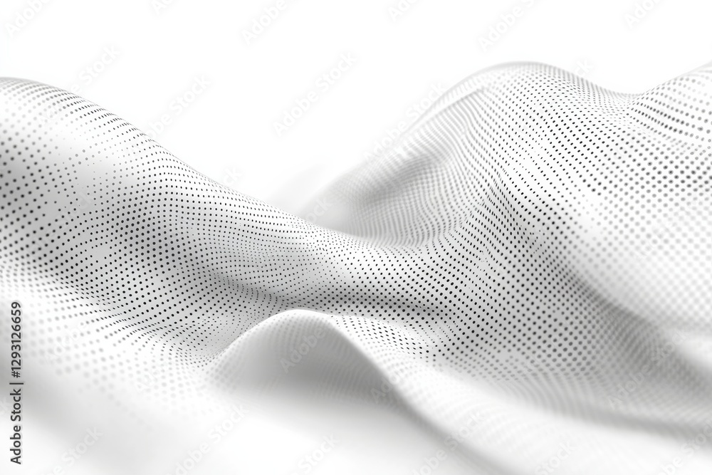 Poster soft fabric texture showcasing flowing white material with dotted patterns in a smooth and elegant a
