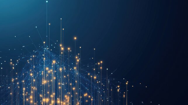 Abstract Artificial Intelligence Connecting Dots Network Technology