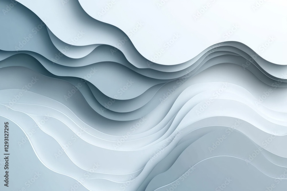 Aufkleber abstract waves of paper-like textures in cool tones create a serene and modern atmosphere