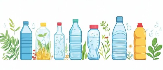 A row of bottles with different colored lids, including a yellow one