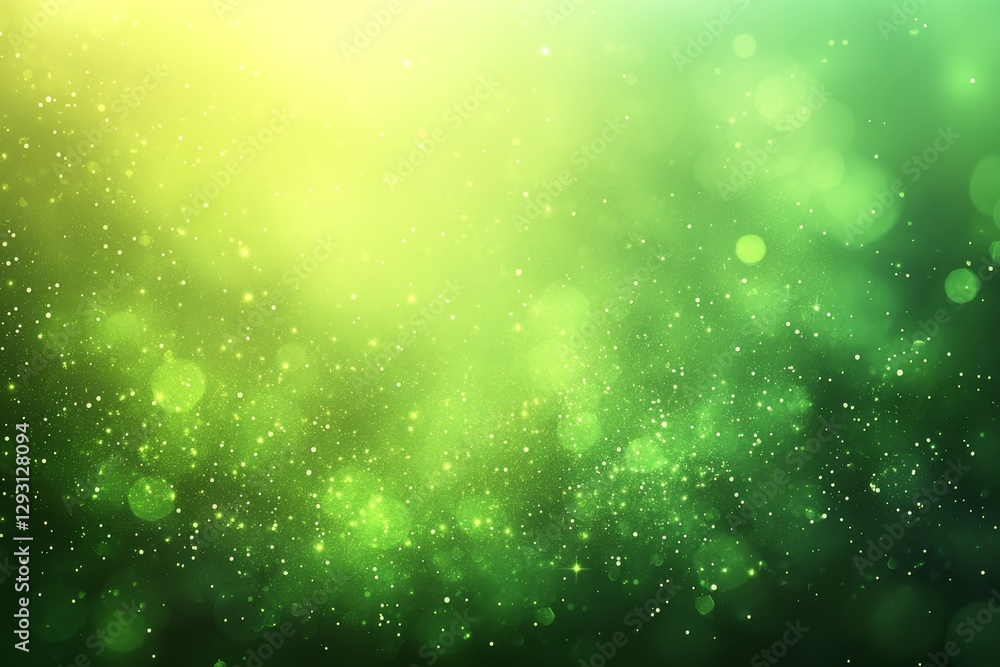 Poster vibrant green bokeh effect illuminating a mystical atmosphere in nature setting