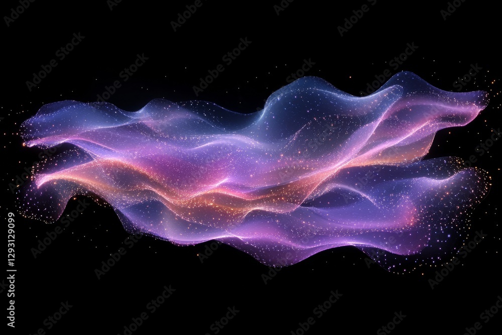 Poster colorful abstract waves of light create a mesmerizing display in a dark background