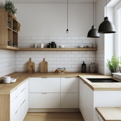 Modern kitchen showcasing a clean minimalist interior design