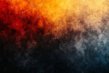 Fototapeta premium Fiery abstract artwork with vibrant shades transitioning from orange to blue during sunset