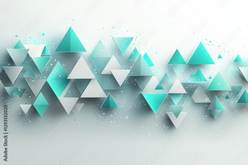 Poster colorful geometric shapes create an abstract pattern on a light background