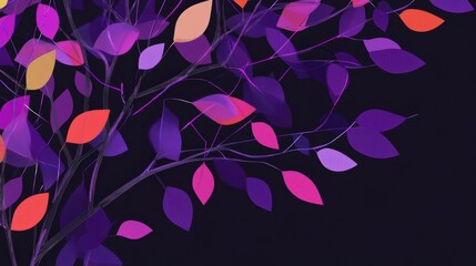 Fototapeta premium Enchanted Forest Leaves: A Colorful Abstract Leaf Art Design