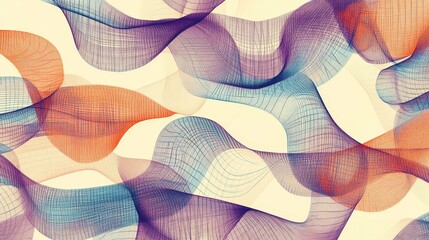 Abstract Flowing Lines and Waves with Colorful Gradient Patterns in Digital Design