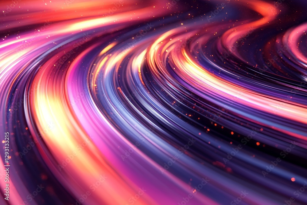 Poster colorful abstract wave patterns create a mesmerizing visual effect with smooth curves and glowing hi