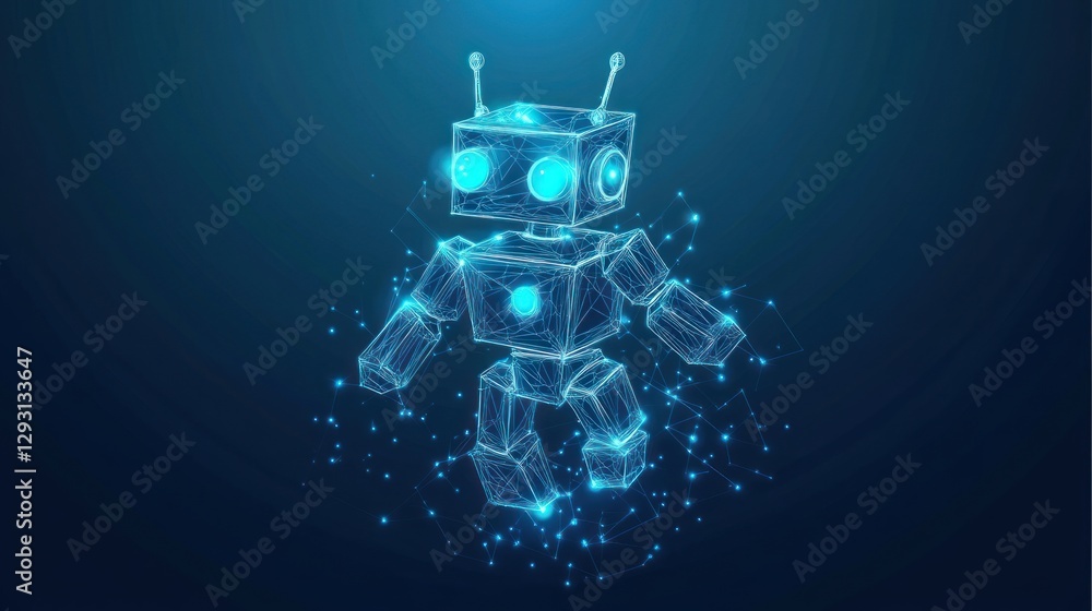 Aufkleber abstract artificial intelligence robot concept in futuristic style