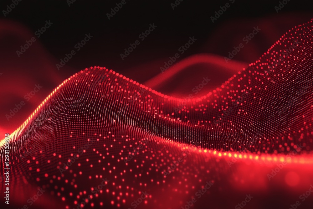 Poster red waves of light dance in an abstract pattern, creating a mesmerizing visual experience in a digit