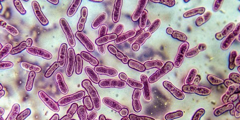 Gram-stained image of M tuberculosis bacteria colonies on a histology slide, with distinct morphology and growth patterns , tuberculosis, mycobacteria