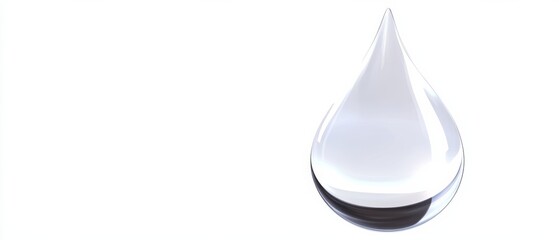 A drop of water is shown in a white background