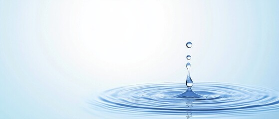 A drop of water is falling into a large body of water