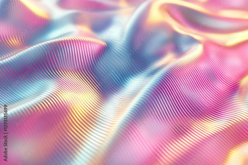 Poster colorful fabric texture displaying ripples and waves in soft light during daytime
