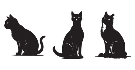 vector cat silhouette design 