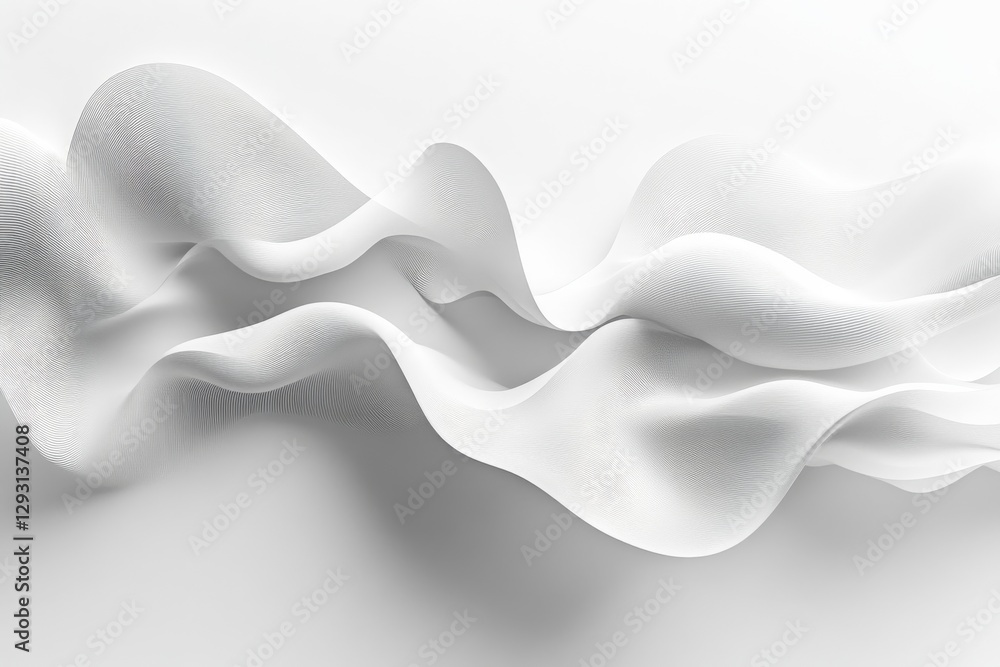 Poster texture of soft white fabric draped elegantly on a clean surface in a minimalist setting