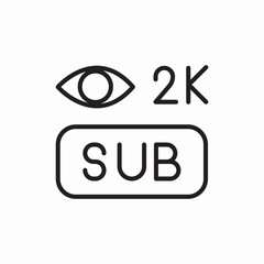 subscribers view count icon vector sign