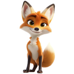 Fototapeta premium Foxy Fellow on White Backdrop on transparent background.