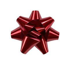 A shiny red gift bow, perfect for festive occasions and celebrations. transparent background