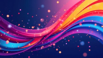 Abstract Color Lines with Gradient. Geometric Background with 3D Rainbow Ribbons. Vector Spiral Confetti Shapes. Birthday Pattern with Color Fluid Elements 