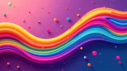 Abstract Color Lines with Gradient. Geometric Background with 3D Rainbow Ribbons. Vector Spiral Confetti Shapes. Birthday Pattern with Color Fluid Elements 