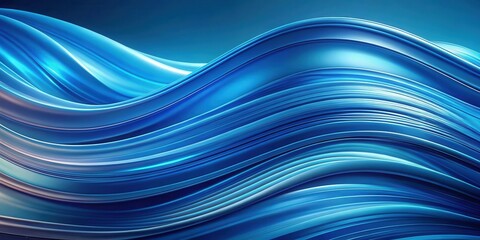 Vibrant blue wave pattern with abstract swirls and folds