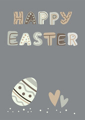 Fototapeta premium Happy Easter in gray green and beige colors 37
