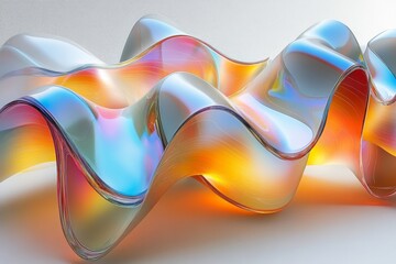 Colorful undulating waves create a mesmerizing visual effect in a bright abstract display