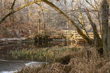 Drewniany mostek nad rzeką Bukówka, Puszcza Notecka © Zbigniew