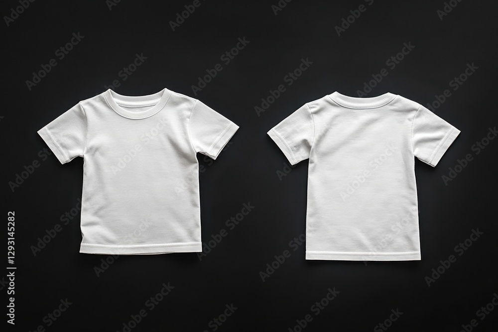 Poster clean white t-shirt displayed on a black background highlighting its minimalist design and versatili