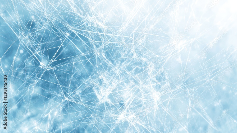 Poster abstract light blue network background with interconnected lines and dots.