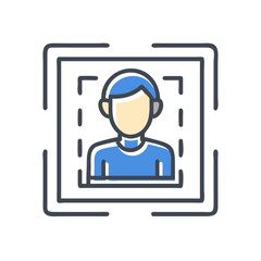 Fototapeta premium AI Image Recognition icon with abstract user profile illustration