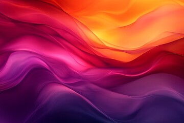 Obraz premium Colorful abstract waves create a stunning visual effect in vibrant shades of orange, pink, and purple
