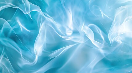 Fototapeta premium Soft-focus blurred motion of cool blue and cyan waves gently flowing in an abstract manner.