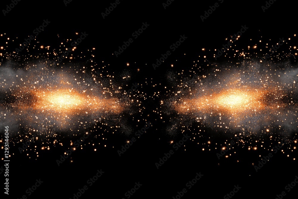 Poster cosmic explosion of stars and nebulae in deep space creates spectacular view of the universe