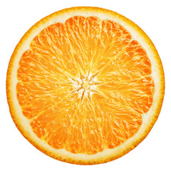 Orange Slice isolated on white background, full depth of field