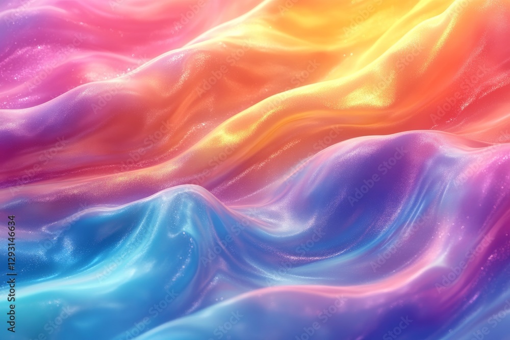 Poster waves of vibrant colors blend seamlessly in a mesmerizing display of flowing patterns and textures