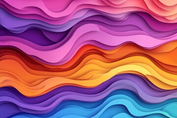 Colorful abstract wavy patterns create a vibrant backdrop with smooth gradients and layered effects displayed in dynamic form
