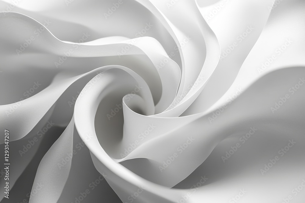 Aufkleber soft white fabric creates a beautiful swirl pattern, showcasing texture and movement in a minimalist