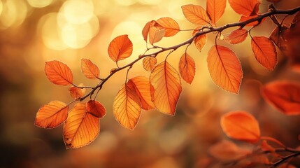 Obraz premium Warm autumn-toned blurred light with golden hues softly fading into a rich background.