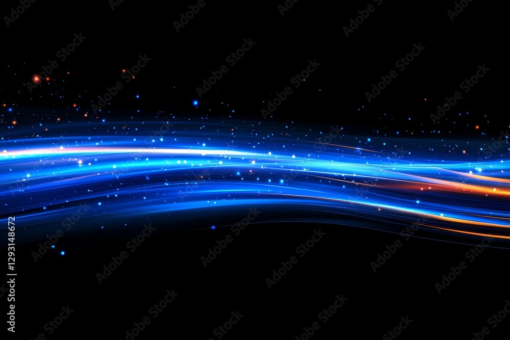 Poster colorful abstract light waves create a mesmerizing display of movement against a dark background in 